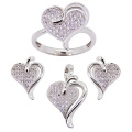 Halo Hear 925 Sterling Silver Jewelry Set for Lover